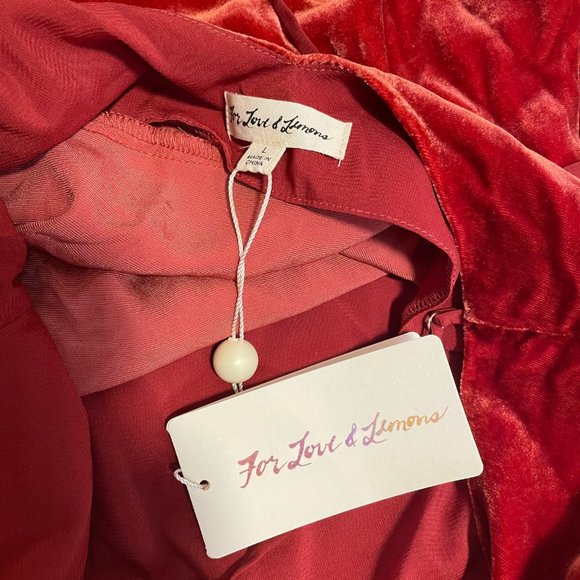 For Love & Lemons Nadine Velvet Maxi Dress in Rust, NWT! - Picture 6 of 14